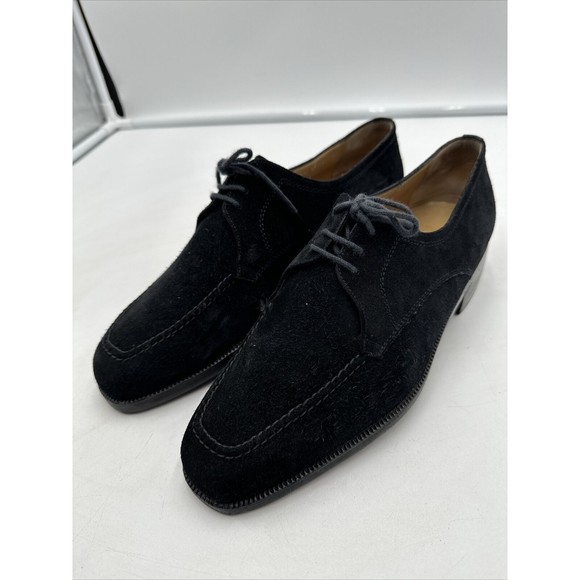 Moreschi mens oxford resort shoes 8.5 black luxury suede leather Lace Up main image 15